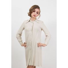 "Iconic vintage 1970s silk shirt dress by designer Roy Halston. Off white or taupe slub silk, button front mid length day dress. Long sleeve with button cuff and long pointed collar. Side inserted pockets and snap brassiere keepers too! Classic 1970s shirt dress in a truly luxurious fabric! | MEASUREMENTS | :: Fits a modern size small :: Measurements taken in inches: Chest: 34 Shoulder: 16 Sleeve: 23 Waist: 34 Hips: 40 Length: 38 clipped on the model: No Model is 5'9\" (6' in heels) and a size 0 Roy Halston, Vintage Halston, Button Front Shirt Dress, Silk Shirt Dress, Dress Silk, House Dress, Button Front Shirt, Silk Shirt, Luxury Fabrics