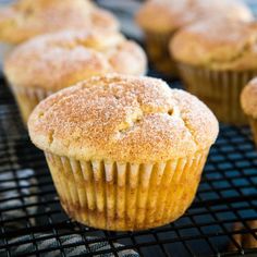 freshly baked muffins cooling on a wire rack