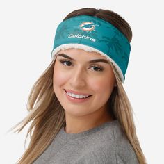 Miami Dolphins Womens Head Start Headband FOCO - FOCO.com Casual Sports Headband, Casual Headband With Sweatband For Sports, Casual Sports Event Headband, Heart On Your Sleeve, Nfl Teams Logos, Logo Display, Headband Styles, Miami Dolphins, Head Start