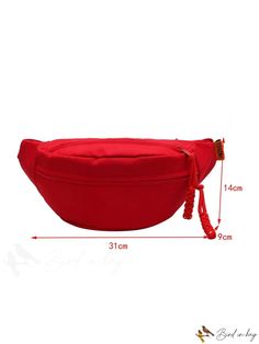 BirdinBag - Large Capacity Street Style Waist Pack for Women & Men - Trendy, Multifunctional, and Fashionable! Casual Solid Color Bag For Outdoor, Casual Solid Color Outdoor Bag, Casual Bags With Pockets And Adjustable Fit, Stylish Street Style, Word Wrap, Waist Bags, Bum Bag, Red Pattern, Waist Pack