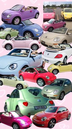 there are many different colored cars in this photo