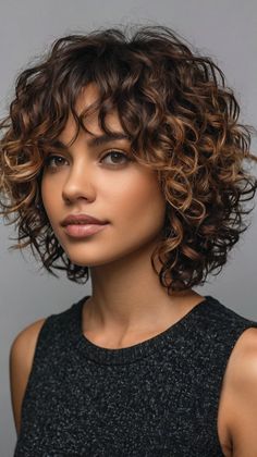 Embrace Your Look with Wispy Layered Bob Short Layered Haircuts 🔮 Short Curly Haircuts With Layers, Curly Haircuts With Layers, Short Layered Haircuts For Women, Layered Curly Haircuts, Haircuts With Layers, Curly Hair Trends, Short Curly Hairstyles For Women, Layered Haircuts For Women, Natural Curly Hair Cuts