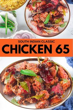 Chicken 65 is a spicy, crispy fried chicken recipe from South India. It’s loaded with intense flavors of ginger, garlic, curry leaves, cumin, and chilies. You can make it in the air fryer or by deep frying. Either way, you'll get chicken pieces that are golden brown and crunchy on the outside and tender and juicy inside. The flavorful sauce is irresistible. Garlic Curry, Crispy Fried Chicken Recipe, Chicken 65, Great Chicken Recipes, Red Chili Sauce, Indian Appetizers, Fried Chicken Recipe, Crispy Fried Chicken, Deep Frying