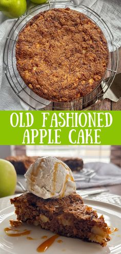 apple cake on a white plate King Arthur Old Fashioned Apple Cake, Apple Stack Cake Old Fashion, Old Fashioned Caramel Apple Butter Cake, Southern Living Chunky Apple Cake, Grandma’s Apple Cake, Sweet Bread, Apple Cake, Small Bites, Filling Recipes