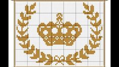 a cross stitch pattern with an image of a crown