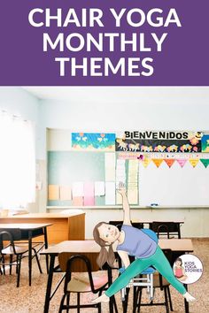 chair yoga ideas, classroom yoga poses using a chair, chair yoga | Kids Yoga Stories Yoga Ideas, Yoga Themes, Chair Yoga, Mindfulness For Kids