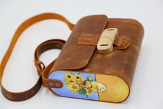 Hand made and hand painted specially for you Hand Painted Leather Bag, Sunflowers Painting, Painted Leather Bag, Painted Purse, Custom Purses, Handmade Leather Bags, Diy Leather Projects, Van Gogh Sunflowers, Handpainted Bags