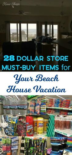 the inside of a store with various items for sale and text that reads 28 dollar store must - buy items for your beach house vacation