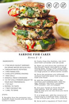 the recipe for grilled fish cakes is shown