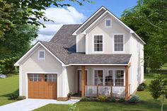 this is an artist's rendering of a two - story house