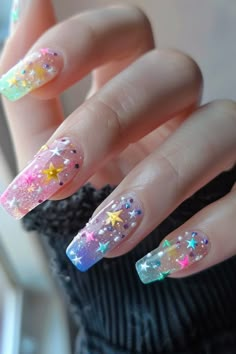 If you’re looking for a nail design that’s both enchanting and trendy, look no further than star nail designs. These mesmerizing looks capture the whimsy and wonder of the night sky, allowing you to carry A Nail Design, Unicorn Nails Designs, Star Nail Designs, Celestial Magic, Star Nail, Unicorn Nails, Nail Art Designs Diy, Coffin Shape Nails, Gel Nail Design