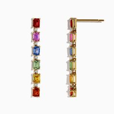 Effy Watercolors 14K Gold Multi Sapphire & Diamond Drop Earrings, 3.12 TCW Multi Sapphire, Yellow Stone, Diamond Drops, Diamond Drop Earrings, Lovely Jewellery, Sapphire Diamond, Gold Yellow, Jewelry Ideas, Favorite Jewelry