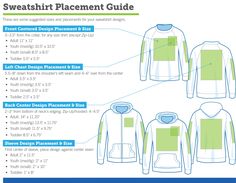 the sweatshirt placement guide for men's and women's hoodies