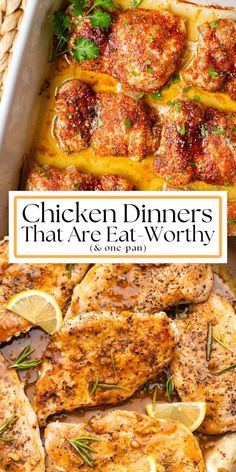 Article for One-Pan Chicken Recipes. One Pan Dinners Chicken, One Pan Chicken Dinner, One Pan Dinners, Dinners Chicken, Pan Chicken Recipes, Sheet Pan Dinners Chicken, Easy Sheet Pan Dinners, One Pan Chicken, Pan Dinners