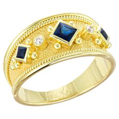 This exquisite sapphire gold ring is sure to turn heads. Crafted from pure gold and set with dazzling diamonds, it exudes sophistication and luxury. The perfect marriage of modern design and timeless elegance, it is sure to become a treasured piece in any jewelry collection. 100% handmade in our workshop. Metal: 18K Gold Gemstones: Sapphires weight 0,45 ct Diamonds weight 0,04 ct Ring Size: 7.5 (free sizing) Discover the art of personalization as you select your dream jewelry, choosing the perfe Luxury Gold Domed Sapphire Ring, Exquisite 14k Yellow Gold Sapphire Ring, Luxury Multi-stone Gold Sapphire Ring, Luxury Yellow Gold Sapphire Signet Ring, Exquisite Gold Multi-stone Sapphire Ring, Perfect Marriage, Pure Gold, Gold Diamond Rings, Dream Jewelry