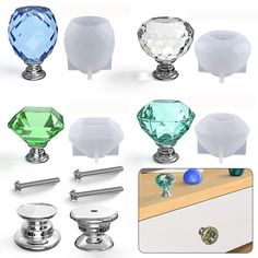 several different kinds of knobs and handles