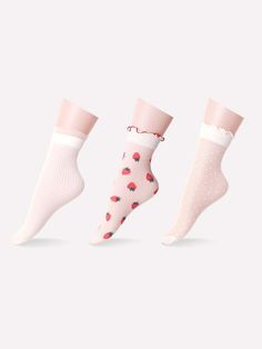 544801 Casual Pink Hosiery, Red Shoes Flats, Lace Ankle Socks, Socks Lace, Ruffle Socks, Frilly Socks, Girls Nightgown, Ruffled Socks, Sheer Socks