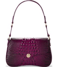 From the Melbourne Collection by BRAHMIN&#x2C; the Sugar Plum Nerida Shoulder bag features: LeatherFlap turn lock closureBack slide in pocketFlat shoulder strapInterior zip pocketApprox.: 11.5'' W x 6.5'' H x 3'' DImported.Due to the nature of the materials used&#x2C; each Brahmin product is one-of-a-kind. Variances in the pattern and texture of your bag may occur. Shopping Bag With Removable Pouch And Double Flap, Chic Double Flap Bags For Daily Use, Elegant Double Flap Shoulder Bag For Shopping, Luxury Bag With Removable Pouch And Flap Design, Daily Use Double Flap Shoulder Bag With Detachable Handle, Double Flap Satchel For Shopping, Daily Use Double Flap Bag With Removable Pouch, Daily Use Bag With Removable Pouch And Double Flap, Daily Use Bag With Gold-tone Hardware And Double Flap