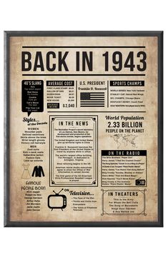 the back in 1971 poster is shown with information about television, news and other things