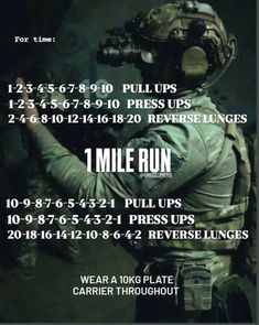 a poster with an image of a soldier in uniform and the words mile run on it