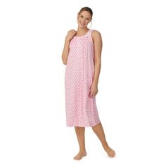 With sweet details that speak of care and comfort in soft and soothing fabrics, Arias Traditional Strappy nightgown is a style youre sure to want to keep nearby. This 46" sleepwear gown is made in 100% BCI cotton enzyme wash jersey. Featuring a pullover sleeveless style with a round neckline with pin tuck detail and a six-button closure. The added side seam pockets are practical as well as stylish. Accented with delicate lace details, this gown is sure to elevate your sleepwear collection. Quiet Sleepwear Women Nightgowns, Strappy Gown, Girls Nightgown, Cotton Nightgown, Pajama Dress, Cotton Sleepwear, Women's Nightgowns, Nightgowns For Women, Dress 16