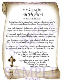 A Blessing for my Nephew! (child-adult) - Gifts for Nephew - PurpleWishingGate.com Blessing Poem, Grandson Quotes, Nephew Quotes, Sympathy Poems, Prayer Gifts, You Poem, Birthday Blessings, My Grandson, My Nephew