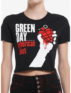 Green Day American Idiot Girls Baby T-Shirt | Hot Topic Pop Punk Music, Punk Tee, Disney Dragon, Emily The Strange, Punk T Shirt, Music Tees, The Big Lebowski, Baby T Shirt, Green Day