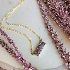 Simple Chain Necklace With Gold Druzy Quartz Crystal Bar Can Be Worn As It Or Layered With Other Necklace Available In 16” And 18” Inches Simple Chain Necklace, Simple Chain, 16 Inch Necklace, Druzy Quartz, Gold Orange, Quartz Necklace, Orange Gold, Druzy, Quartz Crystal