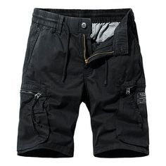 LIGHTWEIGHT & STRETCH - These lightweight hiking cargo shorts provide a comfortable, breathable, and protective garment that does not add extra weight or bulk to the wearer. In addition, the shorts are designed with a 4-way stretch fabric and partial elastic waist, which allows for easy movement and physical activity in outdoor environments. QUICK DRY & WATER-REPELLENT - The quick dry fabrics achieve their function by using moisture-wicking materials to draw moisture away from the skin and promo Formal Business Attire, Casual Work Pants, Casual Shorts For Men, Casual Shorts Men, Workwear Pants, Black Shorts Men, Casual Workwear, Casual Joggers, Work Shorts