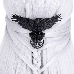 Love Piercings? Come check out the shop to find more Ear Gauges, Ear Tunnels, Ear Saddles, Body Jewelry, Earrings, Bracelets and Necklaces! We are adding more all the time and are growing our inventory! #viking #celtic #vikinghairstyles #vikinghair #vikingstyle #hair #jewelry Crow Pendant, Raven Wings, Helm Of Awe, Hair Clip Accessories, Goth Vintage, Viking Hair, Bracelet Viking, Punk Princess, Vintage Goth