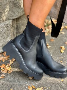 Hoven H20 Leather Boot (Black) by Dolce Vita - theClothesRak Beautiful Boots, Leather Boot, The Environment, Black Leather Boots, Black Boots, Leather Boots, Sale Items, Heel Height, Water Resistant