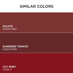 the shades of red and brown are shown in this color scheme for similar colors, including sundried tomato