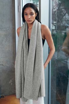 The Cashmere Travel Wrap has been a White + Warren bestseller for over 20 years (for good reason!). The Travel Wrap is a must-have scarf in cold weather, the ultimate cozy blanket for travel days and the answer to chilly summer nights. A lightweight and breathable cashmere knit makes this the most versatile accessory you'll own, while the generous size and super-soft feel work seamlessly for both men and women. Try it over a dress in warmer months to ward off chilly evenings, or paired with your Luxury Cashmere Wraps For Winter, Luxury Cashmere Wraps, Elegant Style, Elegant Luxury Cashmere Wraps, Luxury Elegant Cashmere Wraps, Luxury Cashmere Elegant Wrap, Garnet Hill Cashmere Wrap, Evening Wrap, Cashmere Travel Wrap, Travel Scarf