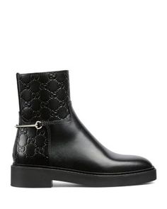 Gucci Women's Horsebit Detail Logo Embossed Ankle Boots Gucci Calf Leather Boots With Horsebit Detail, Gucci Leather Boots With Horsebit Detail, Leather Gucci Boots With Horsebit Detail, Chic Gucci Boots With Horsebit Detail, Gucci Elegant Ankle Boots, Elegant Gucci Ankle Boots, Gucci Boots Women, Gucci Boots, Buy Gucci