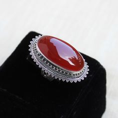 Gemstone - Natural Red Onyx Size - 15x30 mm Ocal Metal - Sterling Silver Ring Size- All sizes available Each Ring made with Precision and love, these rings are perfect for everyday use and a perfect accessory to wear at work. Rings can be customized on request and gemstone can be switched to any other as per requirement. kindly visit my store to view the complete collection. Feel free to contact me for any queries regarding jewelry or for bulk order. The ring will be gift wrapped in a premium ha Oval Rings With Stone Setting As A Gift, Red Sterling Silver Crystal Ring Gift, Red Stone Setting Ring As Gift, Red Stone Setting Ring Gift, Red Stone Setting Ring For Gift, Red Gemstone Ring For Gift, Oval Crystal Ring With Stone Setting As Gift, Oval Crystal Ring With Stone Setting For Gift, Red Crystal Ring With Stone Setting As Gift