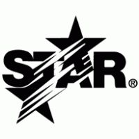 the star logo is shown in black and white