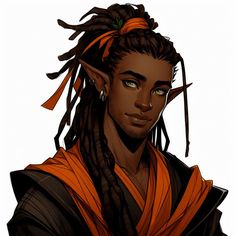 a man with dreadlocks and an orange scarf