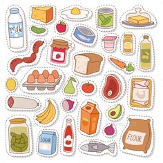 an image of food stickers in the shape of a circle