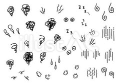 an abstract set of hand drawn doodles on white paper - csp8796