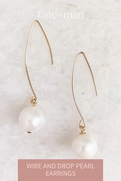 These sweet and simple wire earrings feature a 12mm freshwater pearl. 14k gold filled wire ensures a tarnish free wear. Measures approx 2 inches long. Simple Wire Earrings, Handmade Wedding Jewellery, Drop Pearl Earrings, Bridesmaid Gifts Jewelry, Unique Gifts For Her, Wire Earrings, Gifts For Wedding Party, Pearl Drop Earrings, Bridesmaid Jewelry