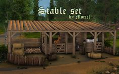 an animated image of a stable set by horli