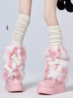 The price is for a pair of leg warmers only, others are not included. Cute Legwarmers, Fluffy Leg Warmers, Faux Fur Leg Warmers, Cute Winter Fits, Cutecore Clothes, Inspo Drawing, Fur Leg Warmers, Pastel Outfits, Shoe Pics