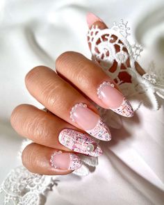 Medium Nail Length, Preppy Nail Art, French Manicure Ideas, Barbie Drawing, Finger Paint, Body Accessories, Gel Acrylic Nails, Lavender Nails