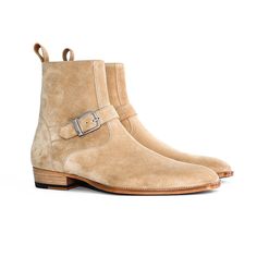 THE MADRID STRAP BOOTS Suede Boots Men, Beige Suede Boots, Mens Suede Boots, Strap Boots, Jodhpur Boots, Botas Chelsea, Suede Leather Shoes, High Ankle Boots, Boot Straps