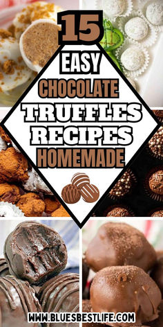 A collection of chocolate truffle dessert recipes. Chocolatier Recipes, Edible Dough, Christmas Cookie Recipes Holiday, Homemade Chocolate Bars