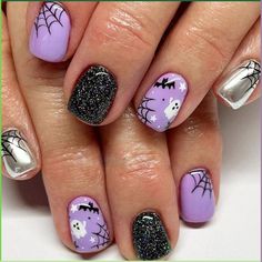 PRICES MAY VARY. 【Halloween Press on Nails】：SHANRUN all fake nails, press on nails, nail kits are made of environ-mentally friendly acrylic resin material, which is non-toxic, tasteless and environmentally friendly, won’t hurt your hands.Get salon-like nails in 5 mins! 【What You Will Get】:A box contains 24 fake nails, a nail file and 24 jelly glues,an orange wood stick, a set of cleaning cotton,the fake nails are divided into 12 different sizes.The soft elastic and seamless cuticle line conforms perfectly to the nail bed.Nail art stickers in various sizes, convenient for you to choose the nail tips that suits your nails. 【Wear It for Days on End 】- You Decide！If you want to get more than 14 days long lasting, we recommend using nail glue and adhesive tabs together. If you want to change th Holloween Nails, Halloween Acrylic Nails, October Nails, Cute Gel Nails, Spider Webs, Halloween Nail Designs, Halloween Nail, Halloween Nail Art, Dipped Nails