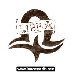 a tattoo design with the word libra on it