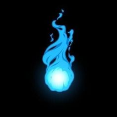 a glowing blue object in the dark with water swirling out of it's side