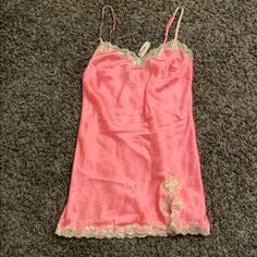 Nwt Victoria’s Secret Lingerie Slip Dress. Pink With Light Gold Lace And Rhinestones On Lace Gold Lingerie, Yellow Lingerie, Lingerie Slip Dress, Black Lace Lingerie, V Neck Bodysuit, Victoria Secret Lingerie, Lace Corset, Babydoll Lingerie, Gold Lace