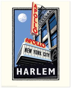 the marquee for the new york city theatre is shown in this vintage poster